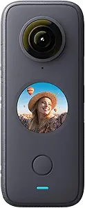 Insta360 ONE X2 360 Degree Waterproof Action Camera, 5.7K 360, Stabilization, Touch Screen, AI Editing, Live Streaming, Webcam, Voice Control